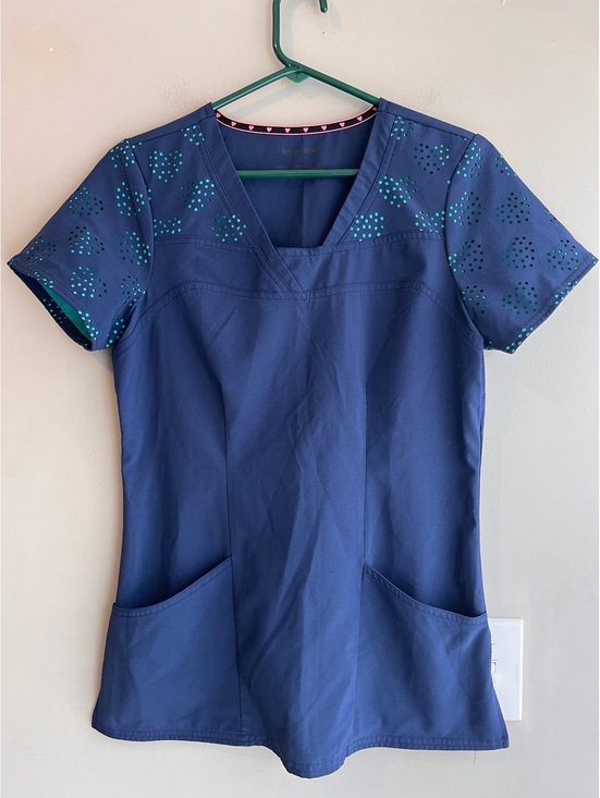 Tops - Women’s Heart and Soul Blue Nursing Scrub Top Small